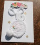 Crochet Rabbit Blank Card - Any Occasion Card - Pretty Card - Keepsake