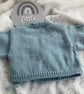 Hand Knitted Newborn Wrapover Cardigan (0-3 months) - Image 5
