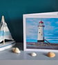 Quality Large Square Lighthouse Photographic Card Talacre North Wales
