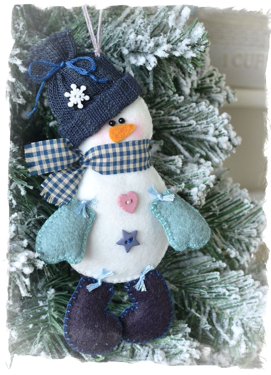 Frosty Snowman Sewing Pattern A5 Creative Card - MAILED Posted Version