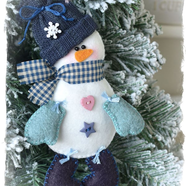 Frosty Snowman Sewing Pattern A5 Creative Card - MAILED Posted Version