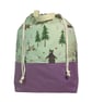 XXL drawstring knitting bag with Woodland creatures print, supersized  - Image 2