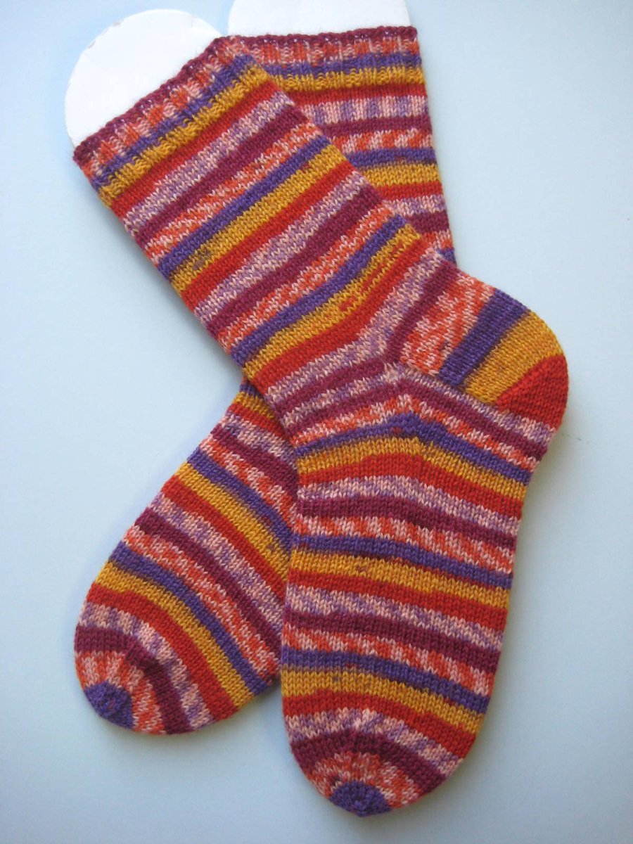 hand knit womens wool socks UK 5-7