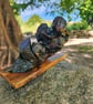 Rustic burl wood tea light holder - Image 2