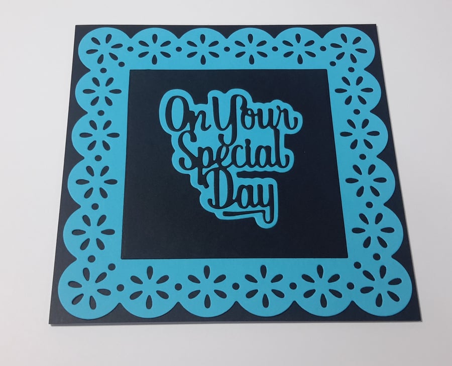 On Your Special Day Greeting Card - Black and Blue