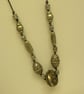 Chunky Antique Silver and Leather Necklace - Image 1