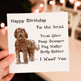 Labradoodle Dog Birthday Card, Dog Birthday Card, Personalized Dog Breed