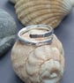Chunky silver wrap ring, Crossover ring, Hammered