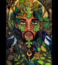 Green Man, Reimagined - Original A3 Pagan Folklore Mixed Media Painting