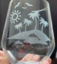 Hand Etched Glass, Summer Sun, Island life