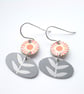 Flower earrings in orange and grey - Image 3