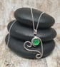 Sterling Silver 925 Unique Heart Pendant With Green Agate - Image 1