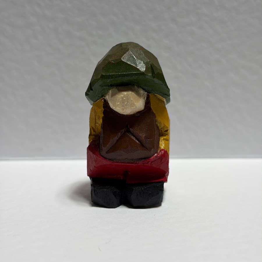 Mini Hand Carved Wooden Folk Figure – One of a Kind Folk Art Sculpture