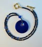 Beaded Necklace With Glass Donut Pendant, Birthday, Anniversary, Gifts For Her - Image 6