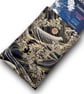 Japanese Cotton Book Sleeve - Black, Grey Ombre Wave Pattern  - Image 2