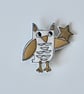 'Little Owl with a Star' - Handmade Brooch