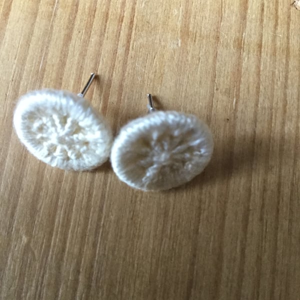 Dorset Button Earrings, Cream