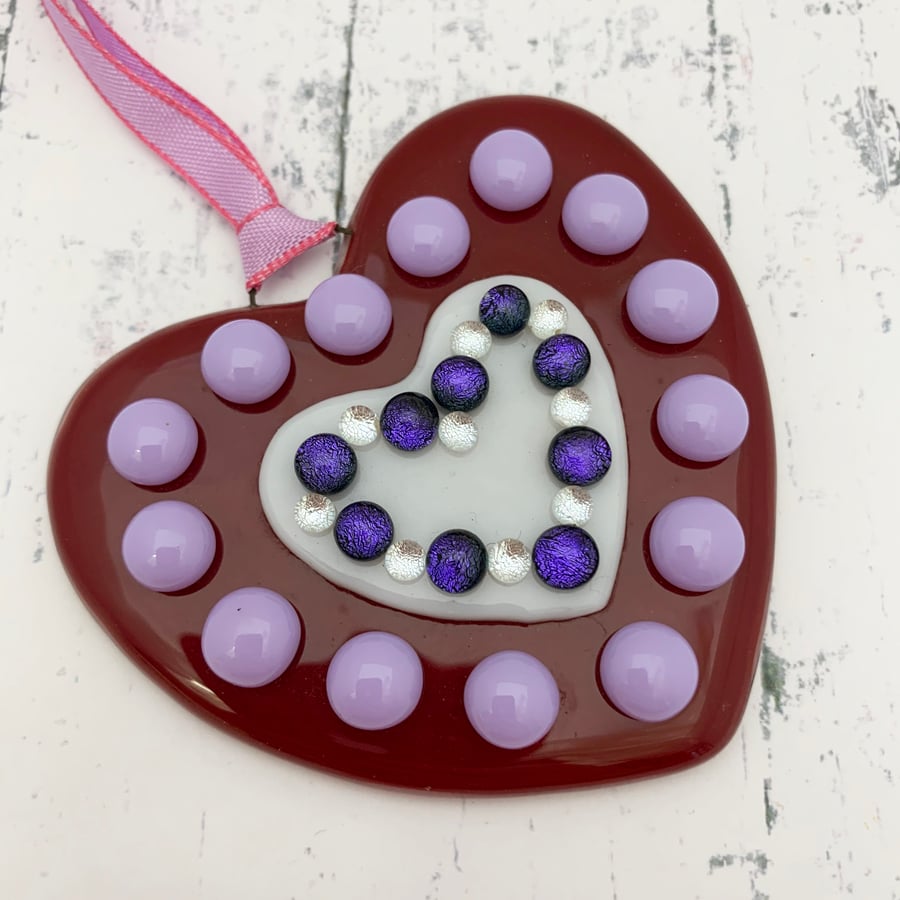 Fused Glass Red Heart