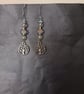 Winter beaded silver tree of life charm dangle earrings  - Image 4