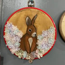 Rabbit illustration with flowers 