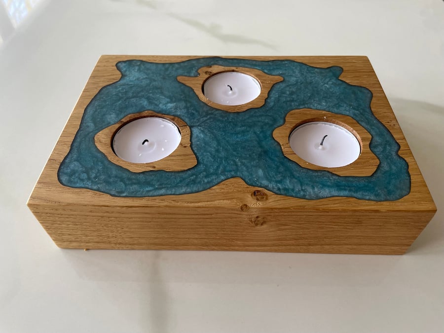 Handmade tea light candle holder