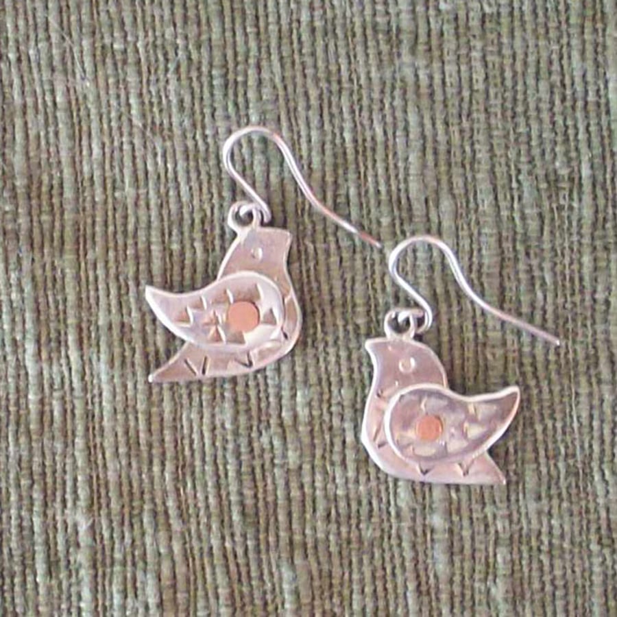 Riveted Bird Earrings