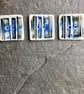 Porcelain buttons, square, set of 3, blue, green rust - size 3cm square - Image 3