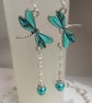 Gorgeous Dangly Dragonfly Earrings - Silver Tones - Image 3
