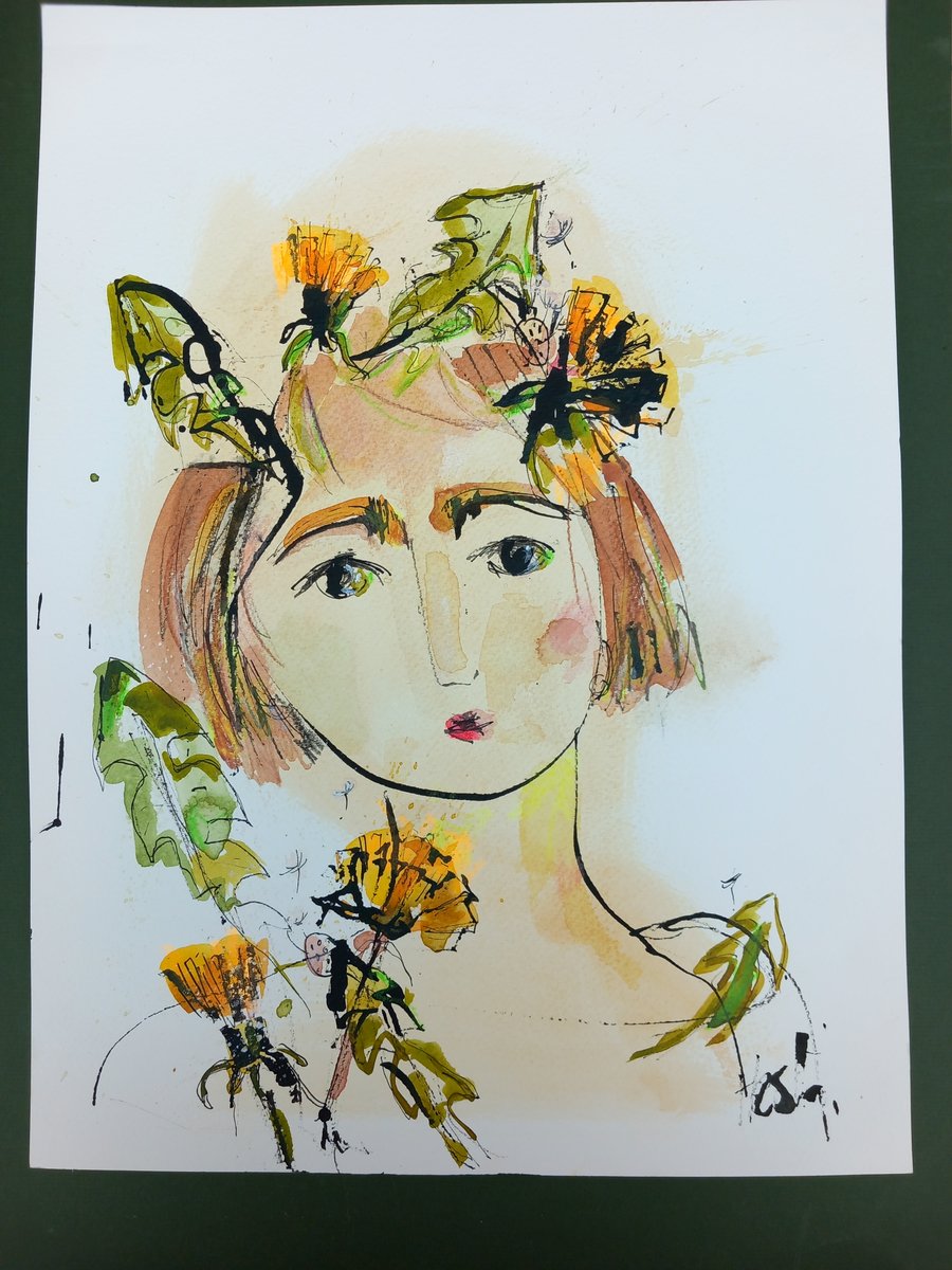  ' dandelion wishes''  original unframed art