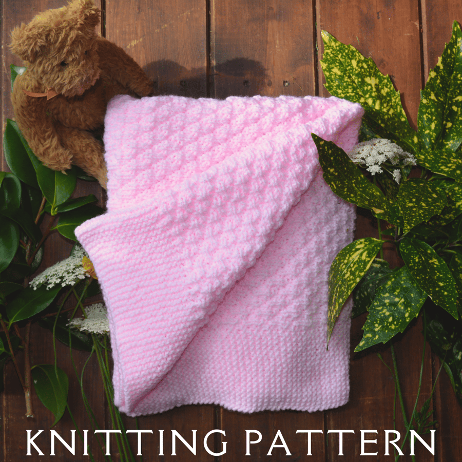 Baby Blanket Knitting Pattern Design 1 Printed Copy