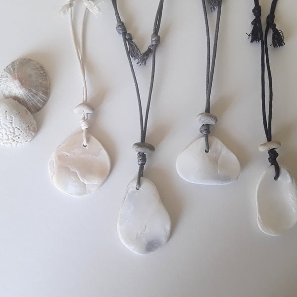 Adjustable oyster shell necklace 