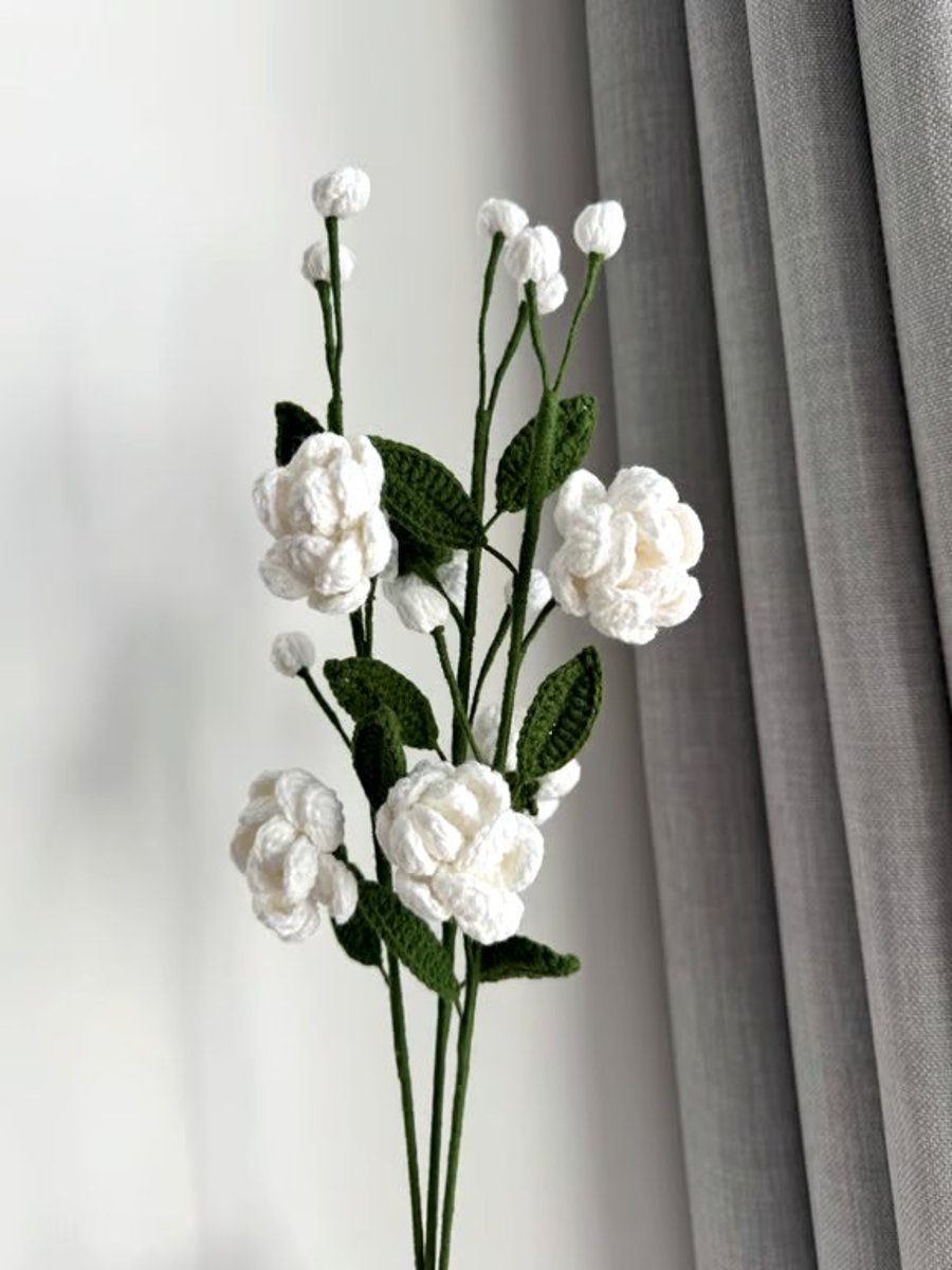 Crochet Jasmine,1 PCS White Jasmine Flower,Home Decor,Gift 