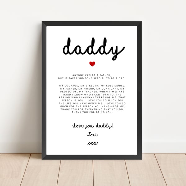 Personalised Daddy Print