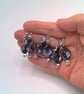 Black Iridescent Twist Bead and Silver Faceted Bead Silver Plated Earrings - Image 10