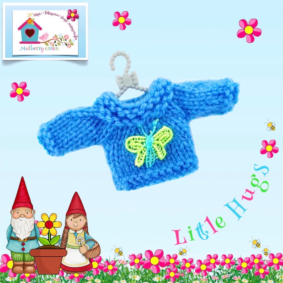 Blue Butterfly Jumper to fit the Little Hugs dolls 