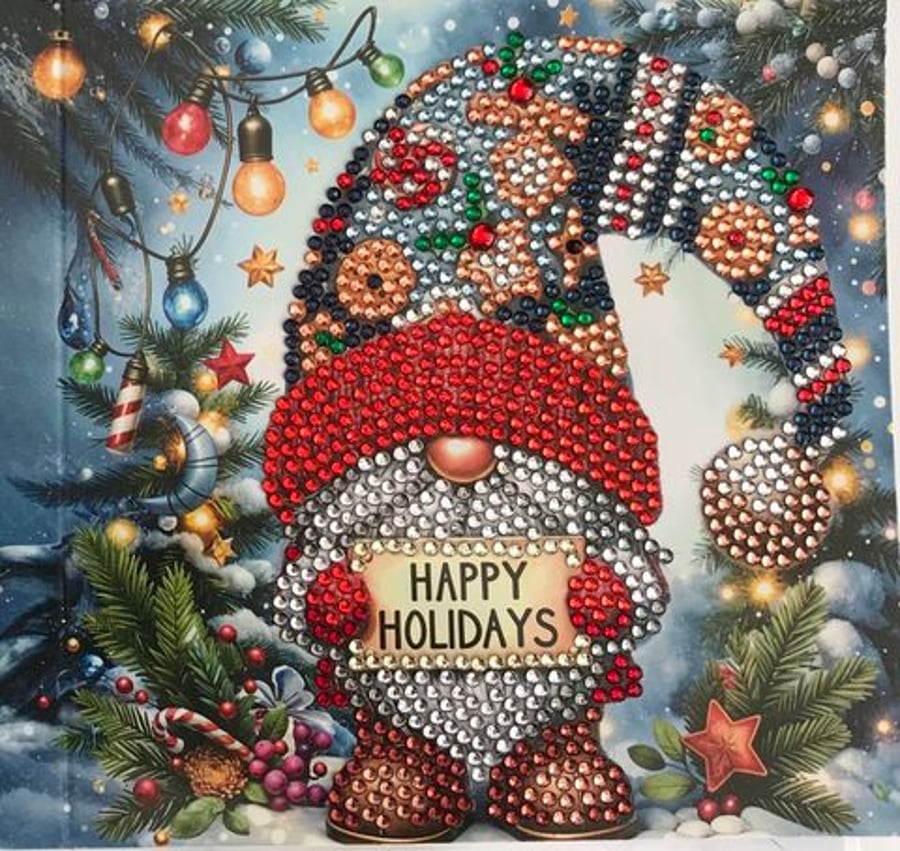  Diamond Art Christmas Card Happy Holidays