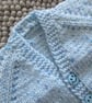 14" Baby Blue V Neck Cardigan - Image 3
