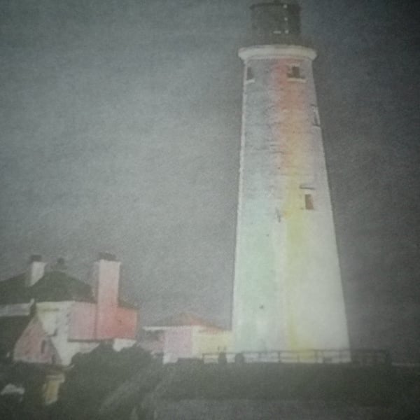  The Pink Lighthouse A4, unframed,mounted,free hook & easel, free shipping 2414