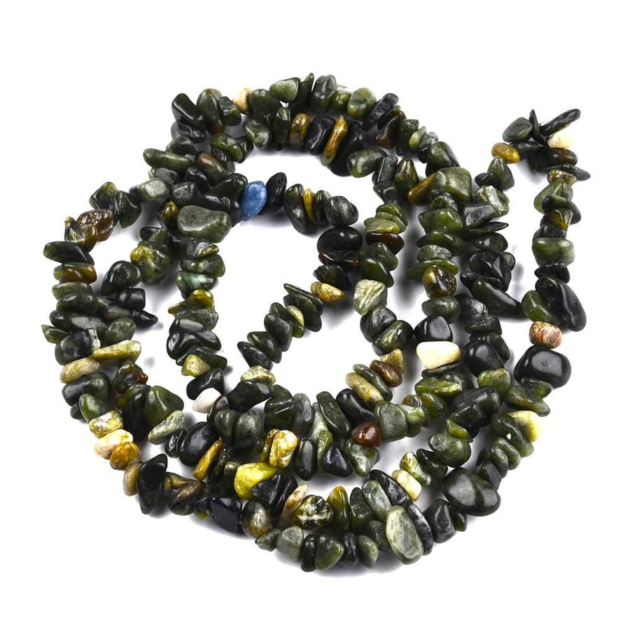 Peridot Green 5-8mm Smooth Chips, Grade A, Natural Authentic Gemstone Beads, 1mm