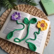 Crochet Leaf & Flowers Bookmark Set of 3