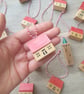 Christmas Village House Ornaments - Upcycled from Toys