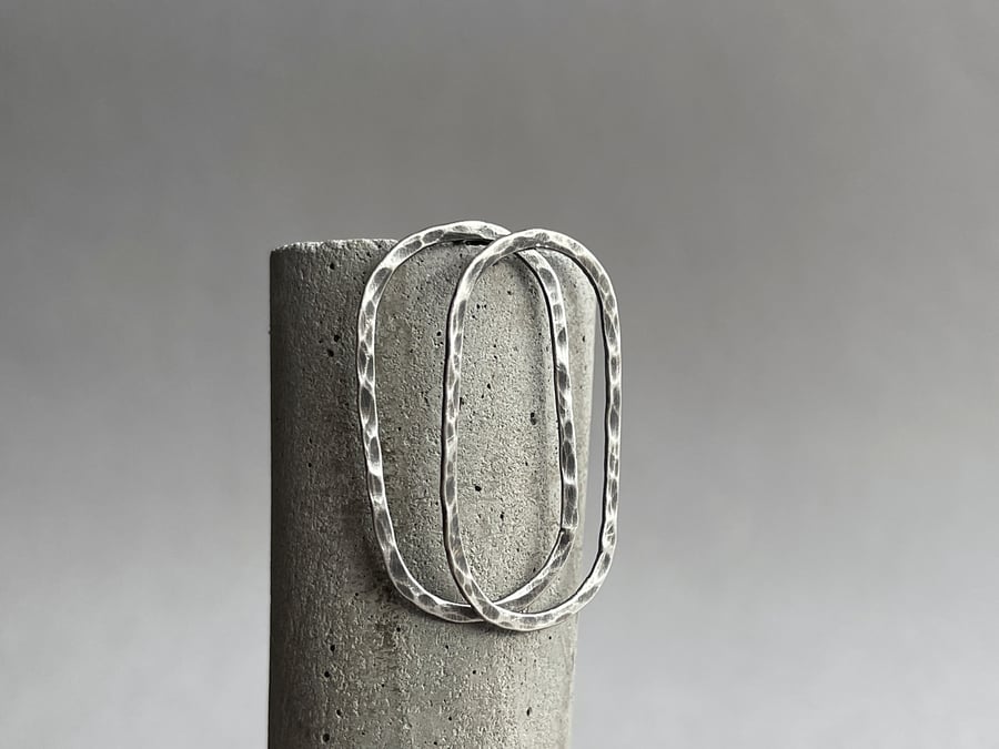 Open Oval Silver Earrings