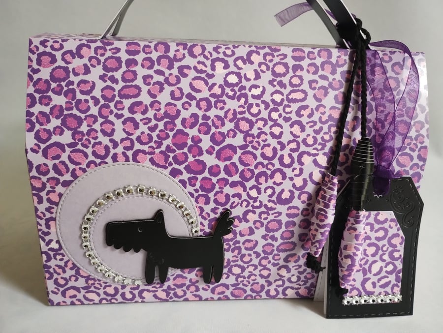 Diamante Dog Lunchbox Style Keepsake Gift Box 