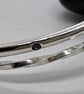 Silver Twisted Bangles with Turquoise Swarovski Zirconias - Image 5
