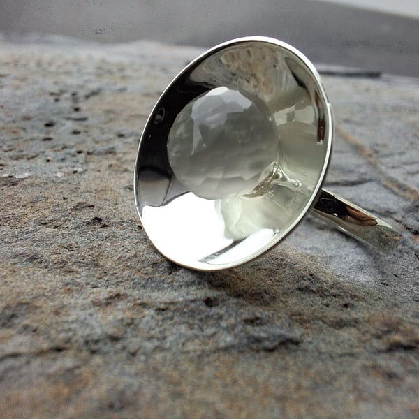 Luminous Moonstone Dome Ring A Whisper of Magic & Light. SILVER 925