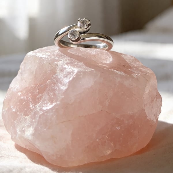 Dainty White Sterling Tooaz Sterling Silver Wrap Ring