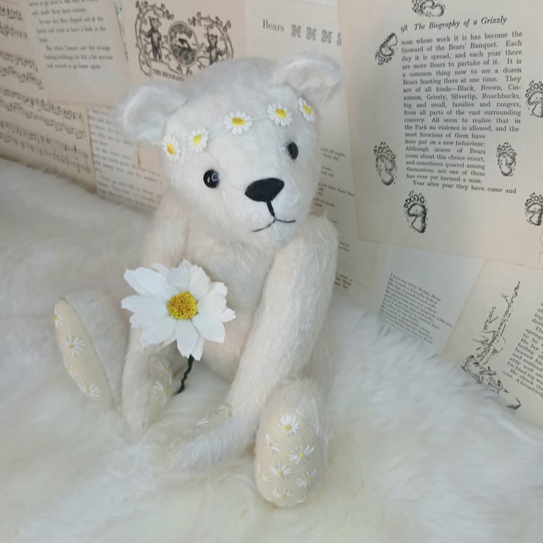 Daisy, an ivory mohair teddy bear