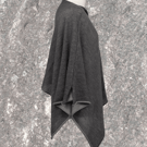 Dark Grey and silver Grey Reversible merino poncho. Women's cape. Wedding shawl