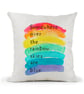 Somewhere over the rainbow Filled cream linen cushion
