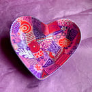Pretty hand painted ceramic heart dish 